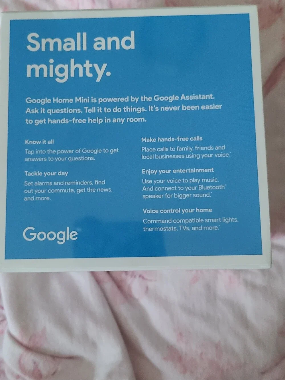 Google Home Mini ☆ In The color Chalk. Brand New. Sealed Unopened.